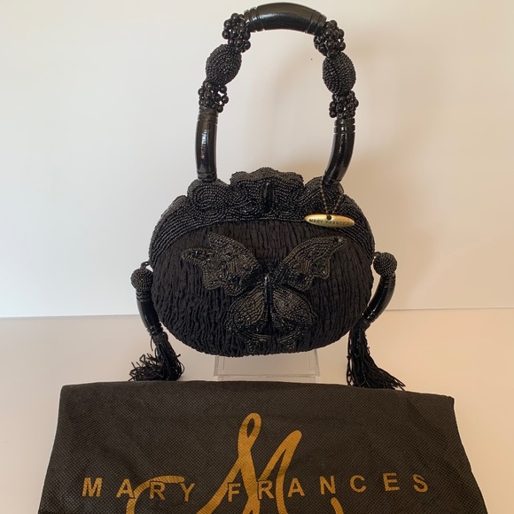 Mary Frances Handbags - 🌸 Host Pick!🌸  Mary Frances Black Butterfly Handbag With Side Tassels Vintage